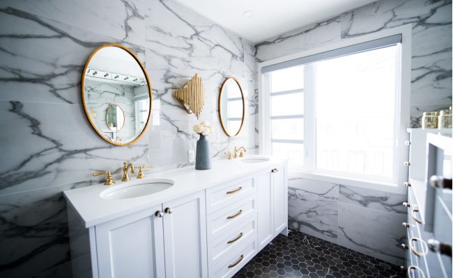 marble bathroom photo Nanaimo plumbing