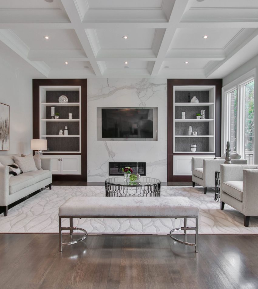 living room photo brown and white
