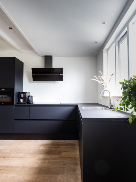 black and white kitchen photo Nanaimo Plumbing and Heating